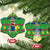 Personalised Cook Islands Christmas Ceramic Ornament Santa Coat Of Arms Meri Kiritimiti LT05 Snow Flake Green - Polynesian Pride
