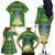 Personalised Cook Islands Christmas Family Matching Off Shoulder Long Sleeve Dress and Hawaiian Shirt Santa Coat Of Arms Meri Kiritimiti LT05 - Polynesian Pride