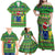 Personalised Cook Islands Christmas Family Matching Off Shoulder Maxi Dress and Hawaiian Shirt Santa Coat Of Arms Meri Kiritimiti LT05 - Polynesian Pride