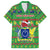 Personalised Cook Islands Christmas Hawaiian Shirt Santa Coat Of Arms Meri Kiritimiti LT05 Green - Polynesian Pride