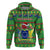 Personalised Cook Islands Christmas Hoodie Santa Coat Of Arms Meri Kiritimiti LT05 Green - Polynesian Pride