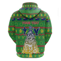 Personalised Cook Islands Christmas Hoodie Santa Coat Of Arms Meri Kiritimiti LT05 - Polynesian Pride