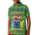 Personalised Cook Islands Christmas Kid Polo Shirt Santa Coat Of Arms Meri Kiritimiti LT05 Kid Green - Polynesian Pride