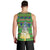 Personalised Cook Islands Christmas Men Tank Top Santa Coat Of Arms Meri Kiritimiti LT05 - Polynesian Pride