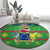 Cook Islands Christmas Round Carpet Santa Coat Of Arms Meri Kiritimiti LT05 - Polynesian Pride