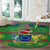 Cook Islands Christmas Round Carpet Santa Coat Of Arms Meri Kiritimiti LT05 - Polynesian Pride