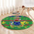 Cook Islands Christmas Round Carpet Santa Coat Of Arms Meri Kiritimiti LT05 - Polynesian Pride