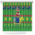 Cook Islands Christmas Shower Curtain Santa Coat Of Arms Meri Kiritimiti LT05 Green - Polynesian Pride