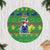 Cook Islands Christmas Tree Skirt Santa Coat Of Arms Meri Kiritimiti LT05 Casual Tree Skirts Green - Polynesian Pride