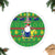 Cook Islands Christmas Tree Skirt Santa Coat Of Arms Meri Kiritimiti LT05 Fringed Tree Skirts Green - Polynesian Pride
