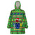 Personalised Cook Islands Christmas Wearable Blanket Hoodie Santa Coat Of Arms Meri Kiritimiti LT05 One Size Green - Polynesian Pride
