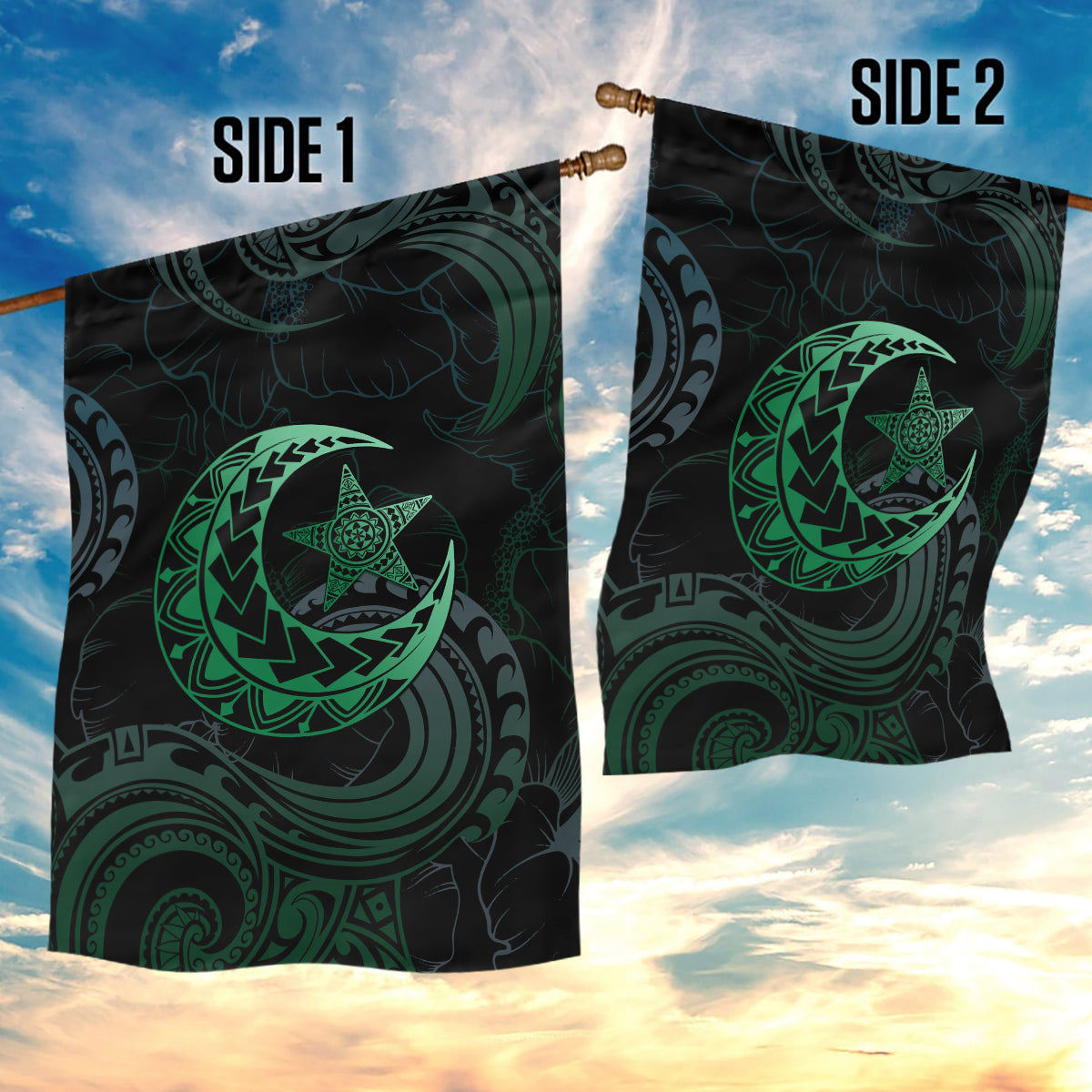 Polynesia Garden Flag With Islam Crescent And Star LT05 - Polynesian Pride