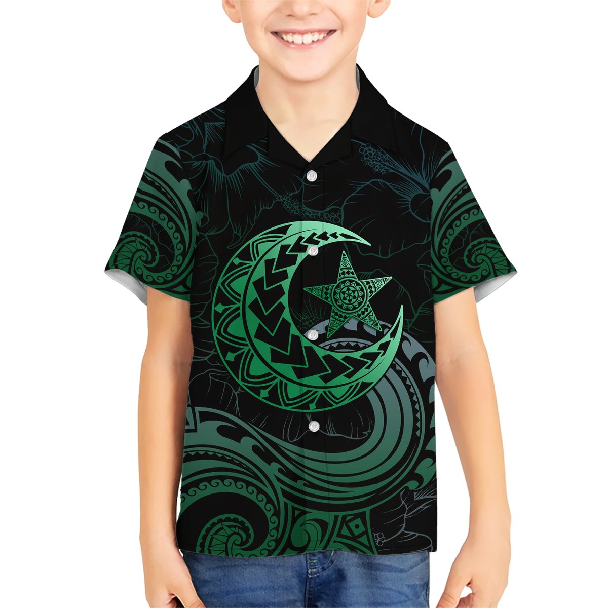 Personalised Polynesia Hawaiian Shirt With Islam Crescent And Star LT05 - Polynesian Pride