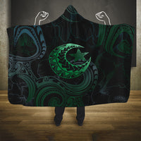 Polynesia Hooded Blanket With Islam Crescent And Star LT05 One Size Green - Polynesian Pride