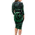 Personalised Polynesia Long Sleeve Bodycon Dress With Islam Crescent And Star LT05 - Polynesian Pride