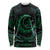 Personalised Polynesia Long Sleeve Shirt With Islam Crescent And Star LT05 Unisex Green - Polynesian Pride