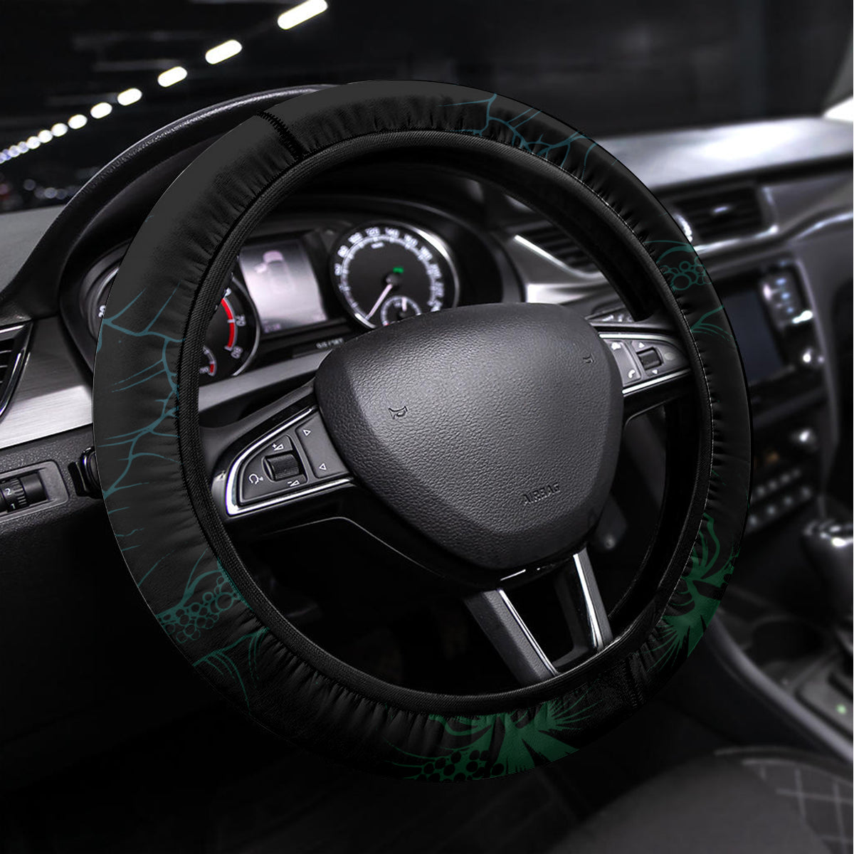 Polynesia Steering Wheel Cover With Islam Crescent And Star LT05 Universal Fit Green - Polynesian Pride