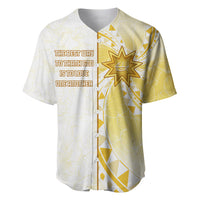 Personalised Polynesia Baseball Jersey Bahai Faith Symbol LT05 Yellow - Polynesian Pride