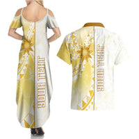 Personalised Polynesia Couples Matching Summer Maxi Dress and Hawaiian Shirt Bahai Faith Symbol LT05 - Polynesian Pride