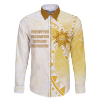 Personalised Polynesia Family Matching Summer Maxi Dress and Hawaiian Shirt Bahai Faith Symbol LT05 Dad's Shirt - Long Sleeve Yellow - Polynesian Pride
