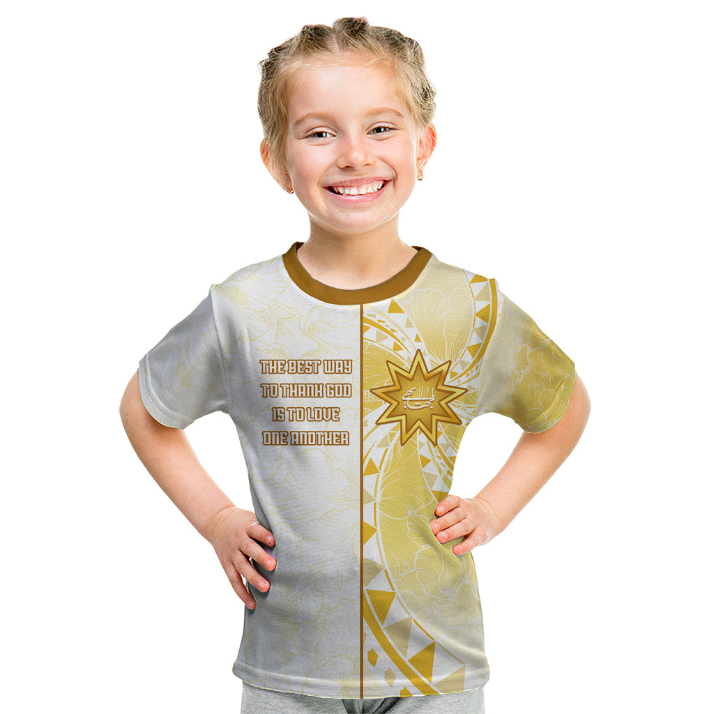 Personalised Polynesia Kid T Shirt Bahai Faith Symbol LT05 Yellow - Polynesian Pride