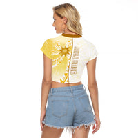 Personalised Polynesia Raglan Cropped T Shirt Bahai Faith Symbol LT05 - Polynesian Pride