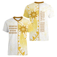 Personalised Polynesia Women V Neck T Shirt Bahai Faith Symbol LT05 - Polynesian Pride