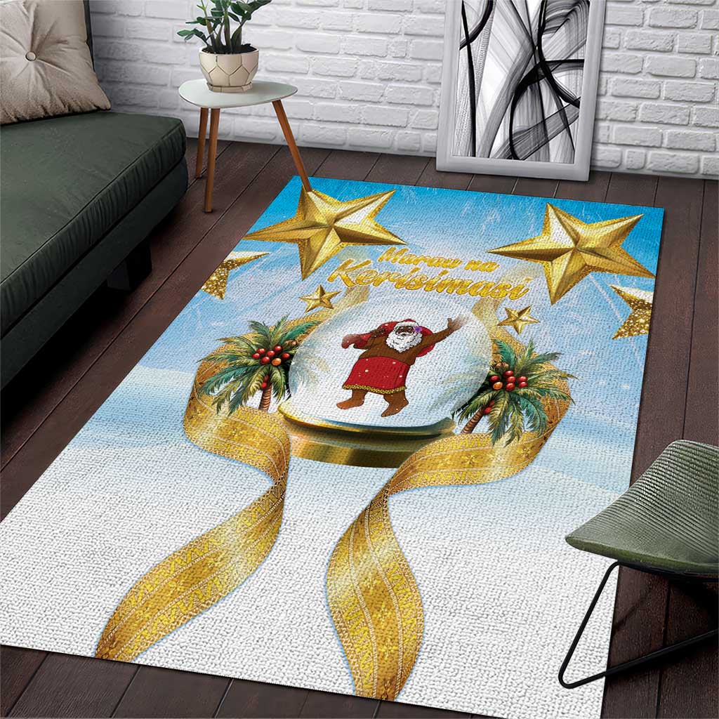Fiji Christmas Area Rug Snow Globe With Fijian Santa LT05