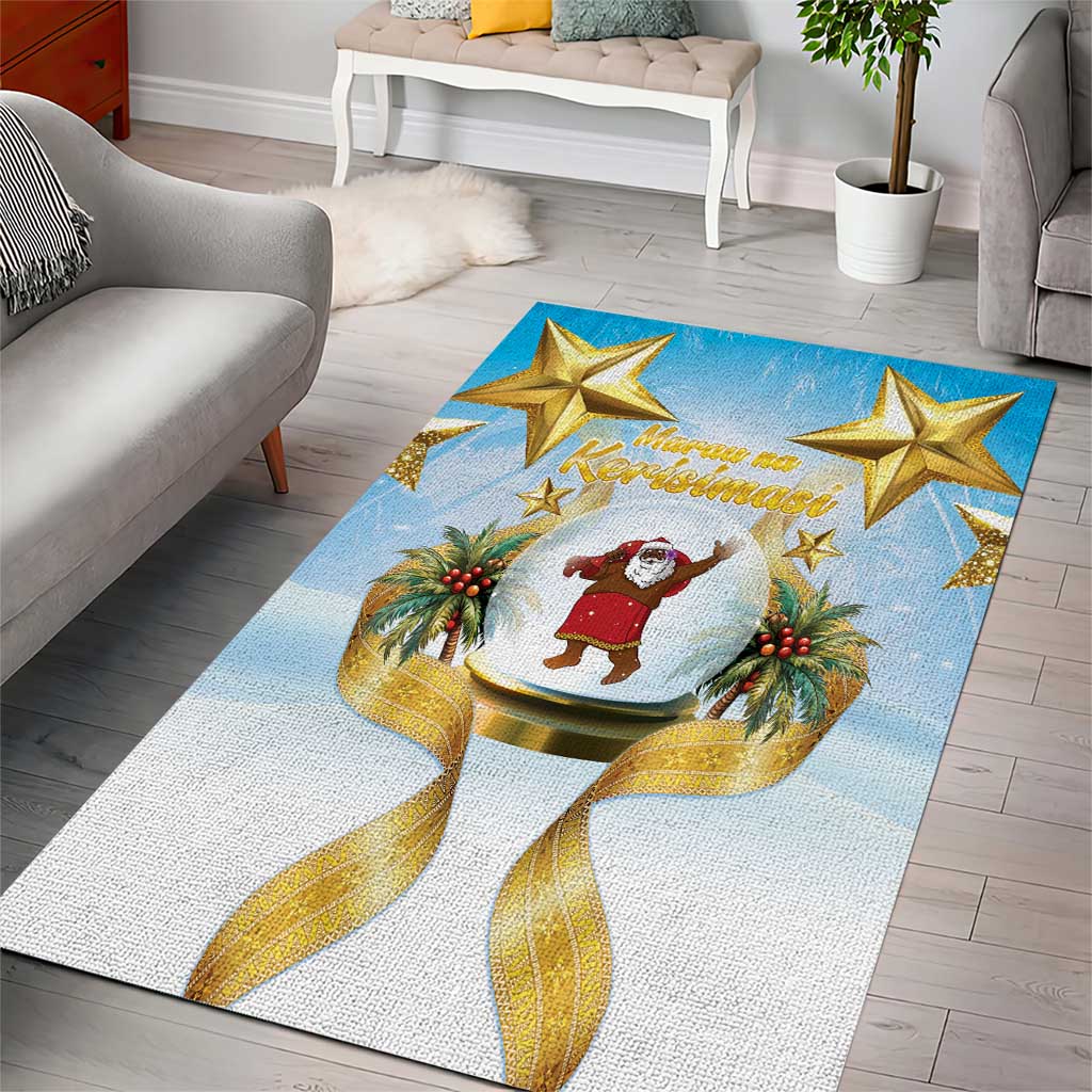 Fiji Christmas Area Rug Snow Globe With Fijian Santa LT05