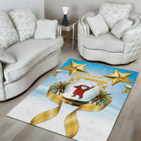 Fiji Christmas Area Rug Snow Globe With Fijian Santa LT05