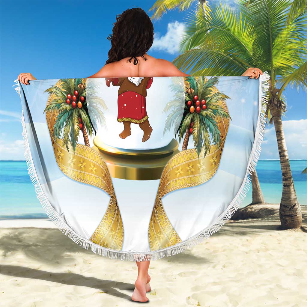 Fiji Christmas Beach Blanket Snow Globe With Fijian Santa LT05 - Polynesian Pride