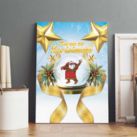 Fiji Christmas Canvas Wall Art Snow Globe With Fijian Santa LT05