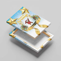 Fiji Christmas Canvas Wall Art Snow Globe With Fijian Santa LT05