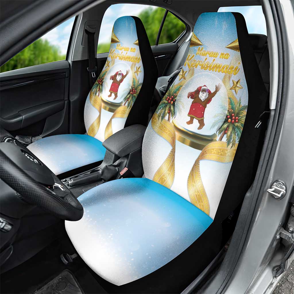 Fiji Christmas Car Seat Cover Snow Globe With Fijian Santa LT05