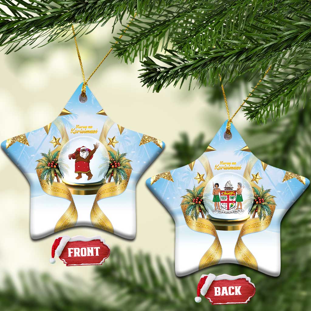 Fiji Christmas Ceramic Ornament Snow Globe With Fijian Santa - Polynesian Pride