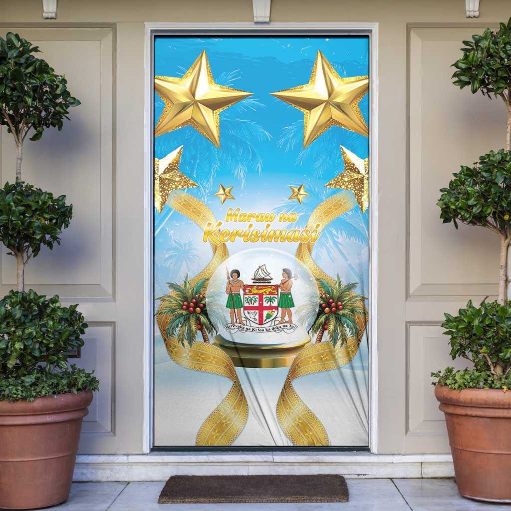 Fiji Christmas Door Cover Snow Globe With Fijian Santa LT05