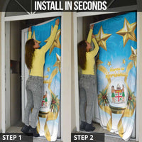 Fiji Christmas Door Cover Snow Globe With Fijian Santa LT05