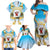 Fiji Christmas Family Matching Off Shoulder Maxi Dress and Hawaiian Shirt Snow Globe With Fijian Santa LT05