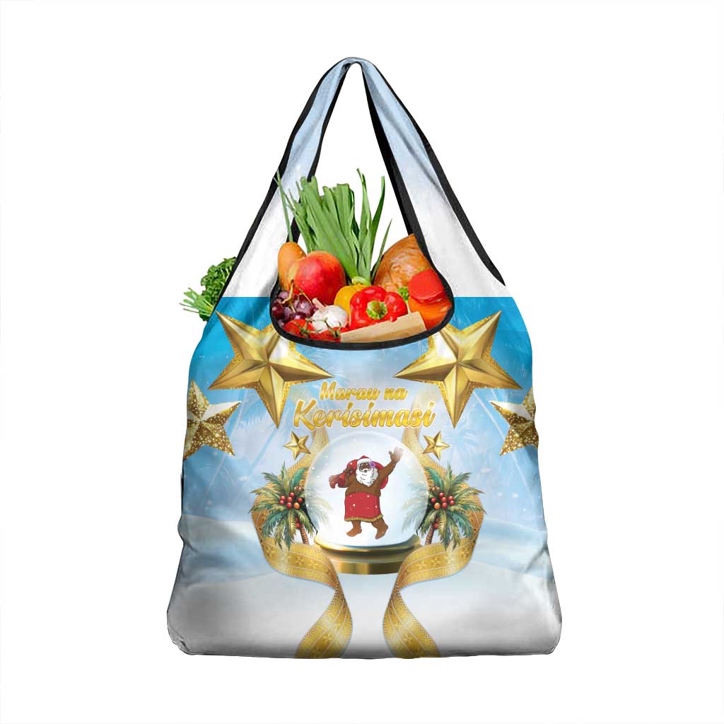 Fiji Christmas Grocery Bag Snow Globe With Fijian Santa LT05