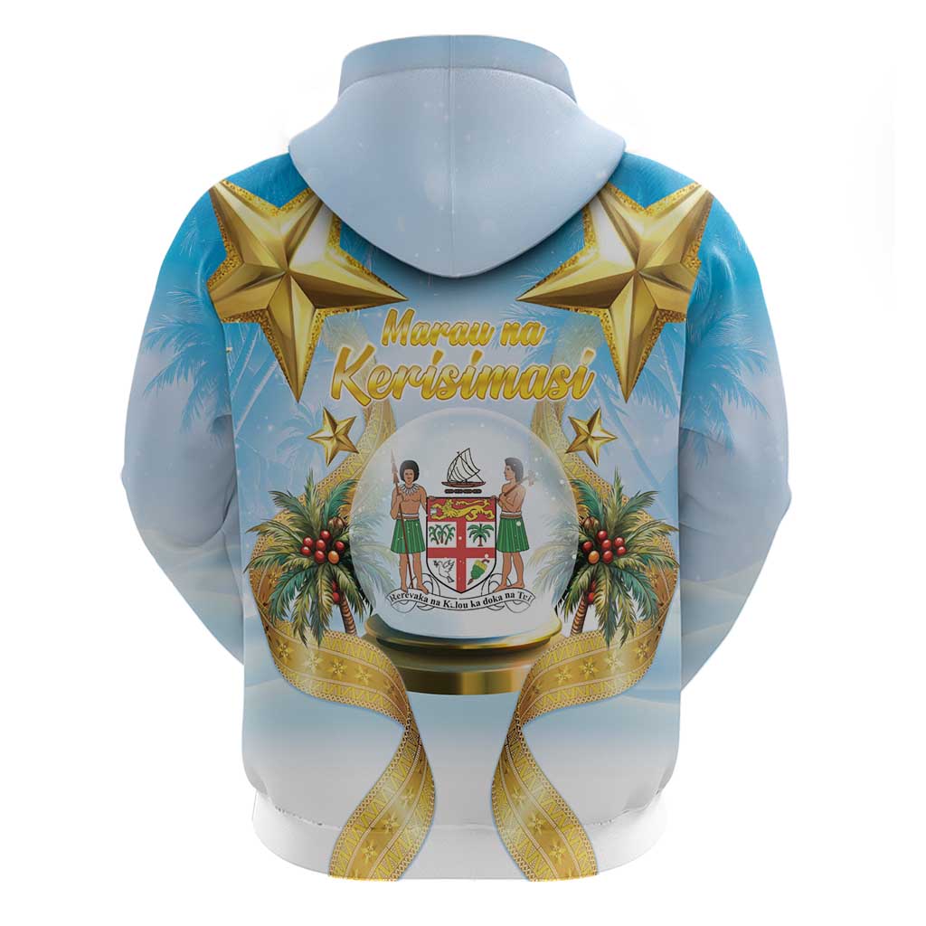 Fiji Christmas Hoodie Snow Globe With Fijian Santa LT05