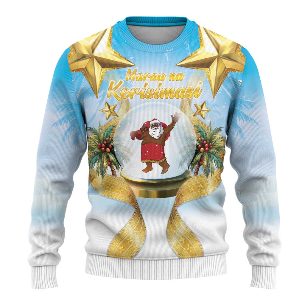 Fiji Christmas Ugly Christmas Sweater Snow Globe With Fijian Santa LT05 - Polynesian Pride