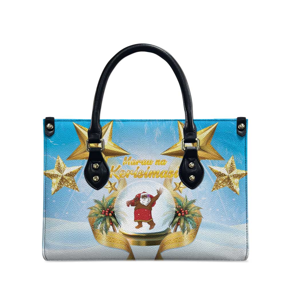 Fiji Christmas Leather Bag Snow Globe With Fijian Santa LT05