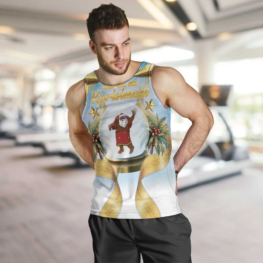 Fiji Christmas Men Tank Top Snow Globe With Fijian Santa LT05