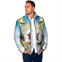 Fiji Christmas Padded Jacket Snow Globe With Fijian Santa LT05