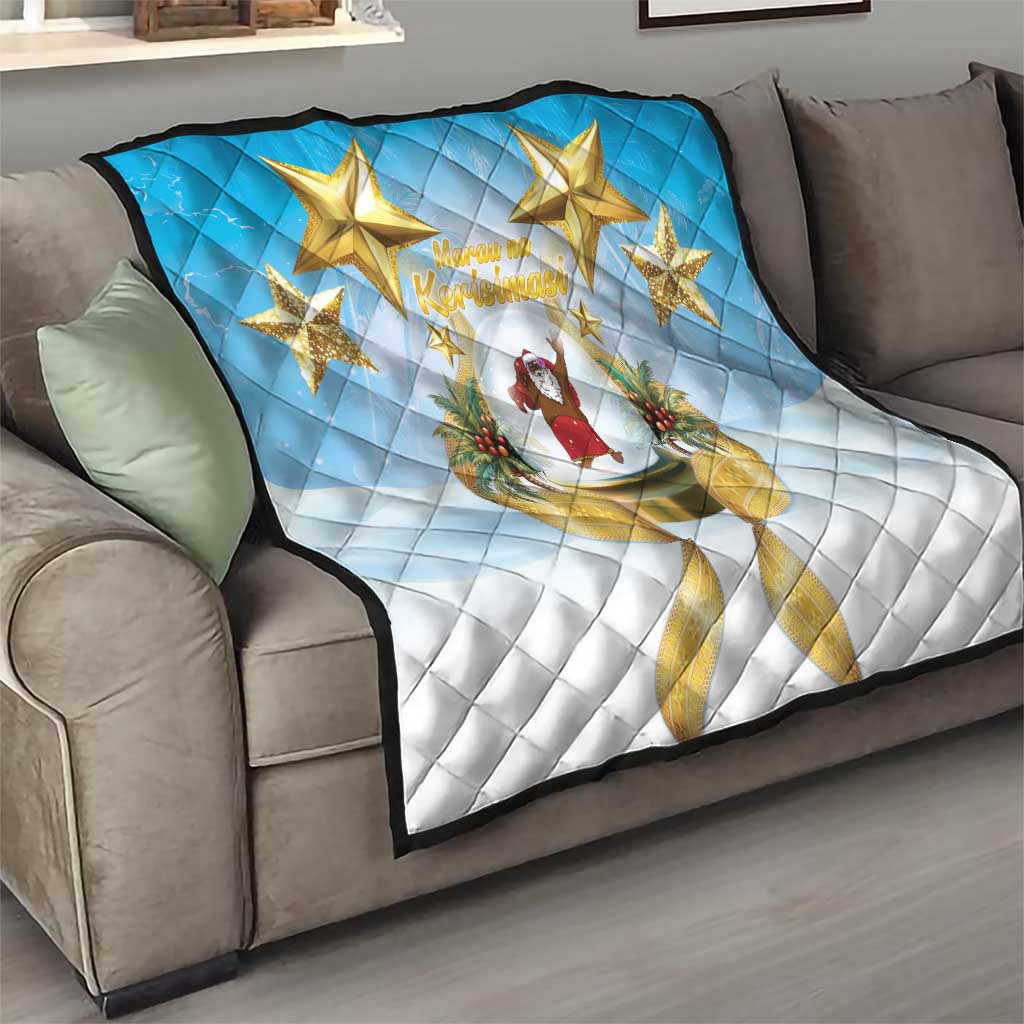 Fiji Christmas Quilt Snow Globe With Fijian Santa LT05