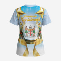 Fiji Christmas Scrub Top Snow Globe With Fijian Santa LT05 - Polynesian Pride