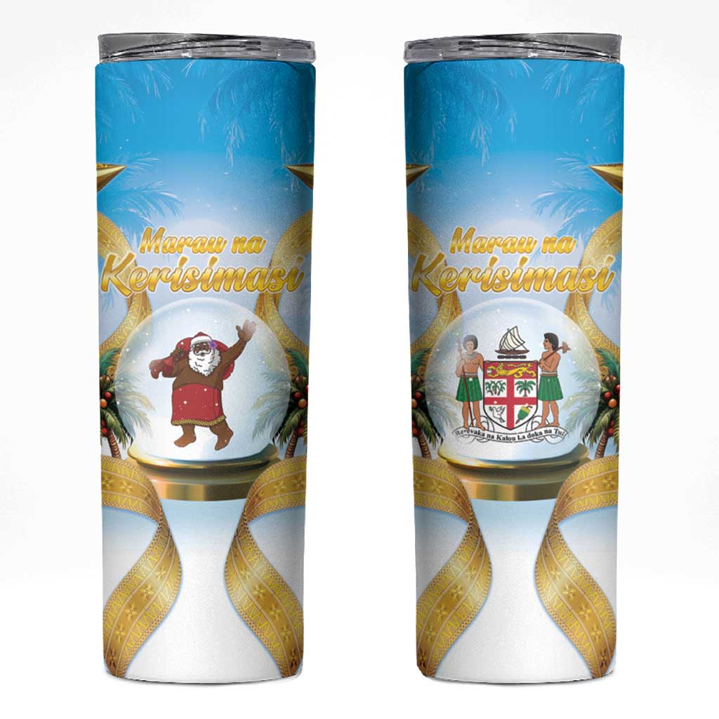 Fiji Christmas Skinny Tumbler Snow Globe With Fijian Santa LT05