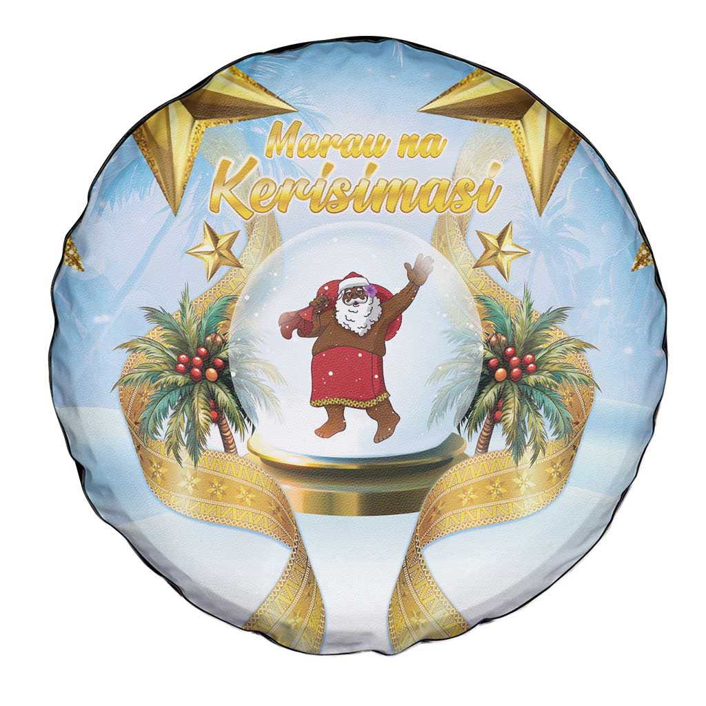 Fiji Christmas Spare Tire Cover Snow Globe With Fijian Santa LT05