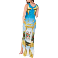 Fiji Christmas Tank Maxi Dress Snow Globe With Fijian Santa LT05