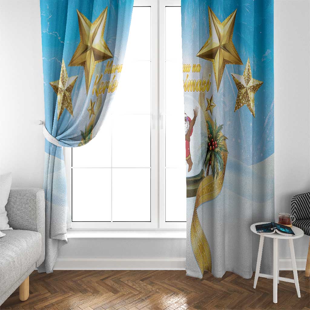 Fiji Christmas Window Curtain Snow Globe With Fijian Santa LT05